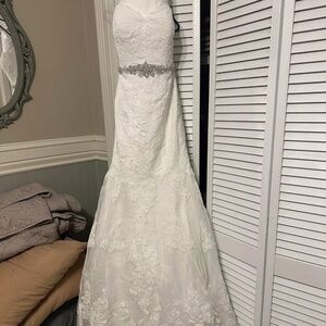 David’s bridal strapless wedding dress